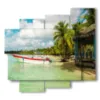 painting with beautiful photos of cuba - version: 5 pannelli 106x98cm