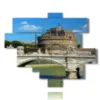 roma nei quadri guardando castel sant angelo - version: 12 pannelli 177x146cm