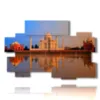cuadros india taj mahal visto desde el mar en una puesta de sol - version: 10 pannelli 176x115cm