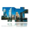 painting with photos of dubai skyscrapers - version: 10 pannelli 186x105cm