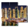 painting with photos of dubai at night - version: 4 pannelli 91x85cm