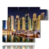 painting with photos of dubai at night - version: 6 pannelli 122x96cm