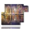 quadro con immagini dubai di notte a capodanno - version: 6 pannelli 122x96cm