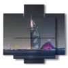 tableau avec photos nuit dubai - version: 5 pannelli 89x85cm