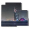 quadro con foto dubai notte - version: 5 pannelli 102x93cm