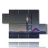 painting with photos dubai night - version: 5 pannelli 128x85cm