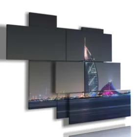 Gemälde mit Foto von Dubai bei Nacht