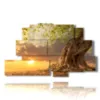 tree painting at sunset - version: 9 pannelli 173x103cm