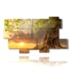 tree painting at sunset - version: 10 pannelli 190x110cm