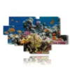 tableau avec poissons tropicaux - version: 12 pannelli 206x119cm