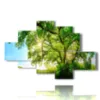 tableaux aux arbres modernes aux feuillages verts ensoleilles - version: 6 pannelli 146x94cm
