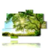 tableaux aux arbres modernes aux feuillages verts ensoleilles - version: 10 pannelli 173x114cm