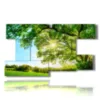 paintings with modern trees with sun kissed green foliage - version: 9 pannelli 177x101cm