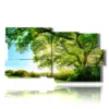 paintings with modern trees with sun kissed green foliage - version: 10 pannelli 183x100cm