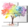 quadro con stampe alberi famosi vaporizzati di colori - version: 4 pannelli 91x85cm
