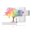 painting with prints of famous trees vaporized with colors - version: 7 pannelli 157x90cm