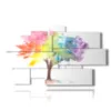 tableau d imprimes d arbres celebres vaporises de couleurs - version: 9 pannelli 182x107cm