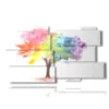 cuadro con estampados de arboles famosos vaporizados con colores - version: 11 pannelli 184x104cm