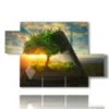 paintings famous trees grown in books - version: 5 pannelli 128x85cm