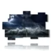 paintings of a stormy sea in the magical night - version: 11 pannelli 182x115cm