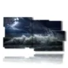 paintings of a stormy sea in the magical night - version: 10 pannelli 183x100cm