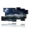 paintings of a stormy sea in the magical night - version: 9 pannelli 184x100cm