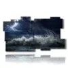 paintings of a stormy sea in the magical night - version: 11 pannelli 184x104cm