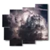 paintings of storms on the - version: 5 pannelli 106x98cm