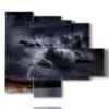 painting storms at night - version: 5 pannelli 104x90cm