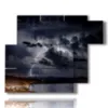 cuadro tormentas electricas por la noche - version: 6 pannelli 122x96cm