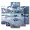 painting stormy sea coming - version: 5 pannelli 89x85cm