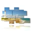 paintings with sea and lighthouse in a spectacular day - version: 8 pannelli 171x100cm
