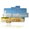 bilder mit meer und leuchtturm an einem spektakulaeren tag - version: 10 pannelli 173x114cm