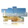 paintings with sea and lighthouse in a spectacular day - version: 9 pannelli 182x107cm