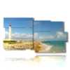 paintings with sea and lighthouse in a spectacular day - version: 10 pannelli 183x100cm