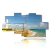 paintings with sea and lighthouse in a spectacular day - version: 8 pannelli 184x97cm
