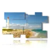 paintings with sea and lighthouse in a spectacular day - version: 10 pannelli 186x105cm