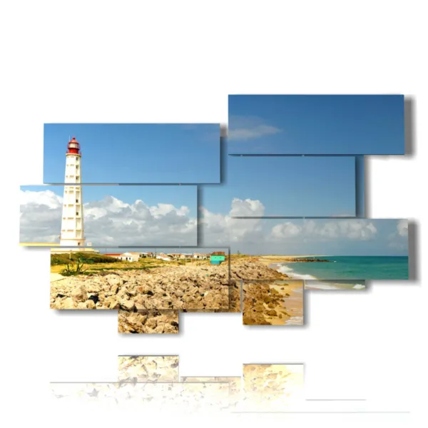 tableaux avec la mer et le phare