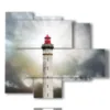 tableaux avec phare illumine - version: 5 pannelli 104x90cm