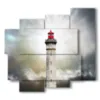 tableaux avec phare illumine - version: 5 pannelli 106x98cm