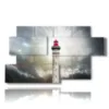 paintings with the lighthouse illuminated - version: 7 pannelli 157x90cm