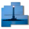 quadro torre faro con luce di notte - version: 4 pannelli 83x78cm