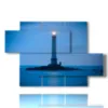 bild leuchtturm mit nachtlicht - version: 5 pannelli 128x85cm