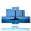quadro torre faro con luce di notte - version: 6 pannelli 135x85cm