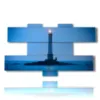 quadro torre faro con luce di notte - version: 7 pannelli 176x102cm