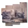 tableau phare dans une tempete spectaculaire - version: 5 pannelli 106x98cm