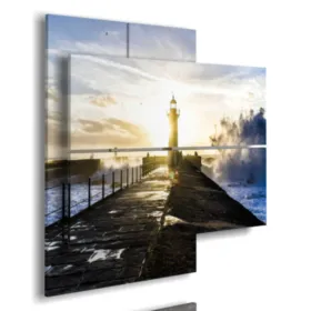 quadri di fari sul mare al risveglio