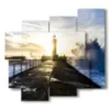 paintings of lighthouses on the sea upon awakening - version: 5 pannelli 106x98cm