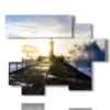paintings of lighthouses on the sea upon awakening - version: 6 pannelli 127x102cm