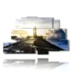 paintings of lighthouses on the sea upon awakening - version: 9 pannelli 173x103cm
